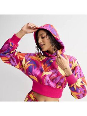 Women's Adidas X Farm Rio Training Hoodie Women's Size Small Pink Floral New NWT